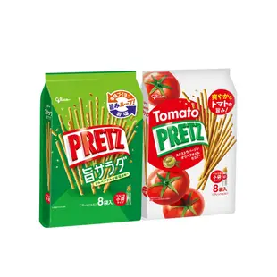 【Glico 格力高】 PRETZ 百力滋 蕃茄野菜棒 / 野菜沙拉棒 8袋入 x1包 多袋入系列