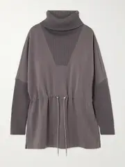 [Varley] Varley - Suffolk Ribbed-knit And Doublesoft® Jersey Turtleneck Sweatshirt - Lilac - x small x small Purple