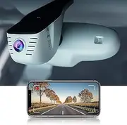 Fitcamx 4K Dash Cam Suitable for Audi A3 A4 A5 A6 Q3 Q5 Q7 Sportback 2013 2014 2015 2016 2017 (Model B), OEM Factory Look, UHD Video Quality, WiFi & APP, Parking Sensor, Loop Recording,64GB Card, Gray
