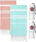 2PCS Sand Free Turkish Beach Towel XTRA Large Size 72x36 Cotton Quick Dry Travel