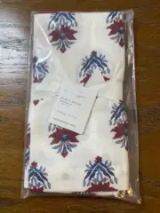 Pottery Barn Block Print Organic Cotton Napkins - Mixed Set of 4 NWT