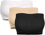 [Generic] Tube Tops for Women Crop Removable Size Bra Padded Stretchy Women Top Plus Double Strapless Bandeau Tube Top Crop Top for Women (Multicolor-1, S)