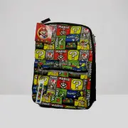 Super Mario Nintendo Print Backpack 17" School Book Bag Kids Luigi Bowser NWT