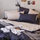 床包 / 雙人特大【撞色系列-紳士藍】100%精梳棉 雙人特大床包含二件枕套
