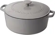[Cuisinart] Chef's Classic Enameled Cast Iron Round Covered Casserole (Cool Grey, 7- Quart)