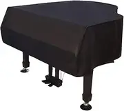 [SUZLAZYR] Grand Piano Full Cover - Leather Piano Dust Cover Baby Grand Piano Protective Cover Cloth with Soft Inner for Piano Coverage, Black,160cm/62.99inch