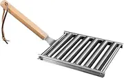 MOBUTOFU Grill Pot Roller Rack Sturdy Camping Barbecue Roller Tray for Sausage Mini Bbq Rack