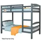 KINGSTON SLUMBER Single Bunk Bed Frame, Solid Pine 2-in-1 Modular Design