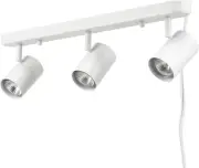 60024 22" 3-Light Plug-In Track Lighting, Matte White, 15 Foot Cord, In-Line On/