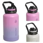 Thermo Water Bottle 64 oz. Double Wall Insulated Stainless Steel Straw Lid