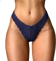 [Generic] Women's Lace Underwear Soft Sexy Thongs Low Rise Transparent Bikini Panties Plus Size Hollow Out G-String for Ladies