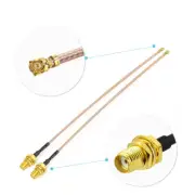 2-Pack U.FL to SMA Female Bulkhead Mount Mini PCIe RG178 Cable 15cm