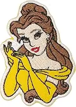 CLOVER INTER Princess Belle Patch Iron on Patches Embroidered Badge Saw On for Jeans, Clothing, Bags, Jackets, Caps