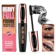 Vibely Mascara Eye Lashes Black 4D Thick Long Silk Fiber Eyelash Extension Makeup Waterproof Kits