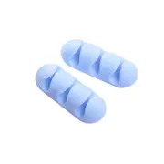 5 pair TPU Cable Clips Cable Holder Desktop Cable Organizer Cord Management Headphone Holder BLUE COLOR