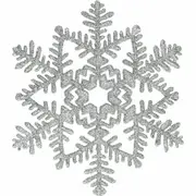 Silver Glitter Snowflake Cutout Wall Decoration 16.5cm