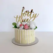 Acrylic Gold 'forty three' Cake Topper