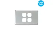 HPM Excel 4 Gang Light Switch Matt Silver Metal Cover | XL770/4PLMS
