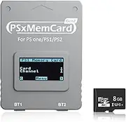 BITFUNX PSxMemCard Gen2 Memory Card - Supports Firmware Upgrade, Unlimited Storage and Sd2psXtd, Includes an 8GB MicroSD Card, High Speed Game Memory Card for PS2/PS1/PS One Console