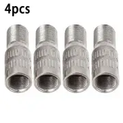 27mm Valve Stem Extensions 4pcs Car Chrome Extender Screw-On Silver Tone ~