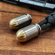 EDC Titanium + Brass Parachute Cord Bead Necklace Keychain Pendant Lanyard Bead