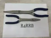 Snap-on Tools NEW 2pc POWER BLUE Needle Nose Duck Bill Plier Lot Set 61CF 911ACF