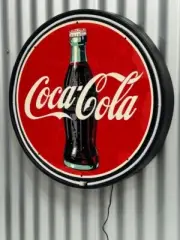 COKE COCA COLA BOTTLE 700 MM DIAMETER NEON SIGN PERFECT FOR BAR MANCAVE