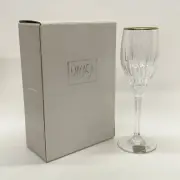 6 MIKASA Clear Crystal Golden Lights 7 oz Wine Glasses Old Stock New In Box