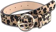 [Sdopbinbin] Animal Zebra Leopard Print Belt Waist for Women Leather Wide Belt Leopard Zebra Belt for Pants Jeans