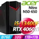 Acer Nitro N50-650 (i5-13400F/32G/1TB+1TB SSD/RTX4060Ti_8G/W11P)