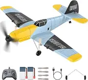 RC Plane 3 Channel BF-109, 2.4 GHz Remote Control Airplane Ready to Fly 6-axis Gyro Stabilizer Remote Control Plane RTF Glider Aircraft Plane, Easy to Fly for Beginners Adults Kids