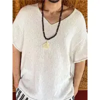 在飛比找ETMall東森購物網優惠-Mens V-neck short-sleeved T-sh