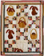 CHOCOLATE BUNNIES QUILT ---- VINTAGE ROTARY AND APPLIQUE QUILT PATTERN