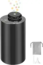 Portable Waterless Diffuser, Essential Oil Diffuser for Home Office Car Room Aromatherapy Oil, Black Cordless Aroma Scent Difusor, Rechargeable Battery Operated, 3 Mist Modes, Timer or 8 Hrs Auto Off