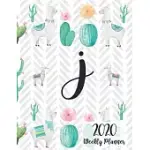 2020 WEEKLY PLANNER MONOGRAM LETTER J: PERSONALIZED 8.5X11