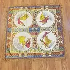 Lidia Centro Samaranch Barcelona Rayon Fabric Tapestry 30"x30" Yellow Fringe