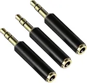 Tofficu 3pcs Plated Headphone Jack Adapter Copper Durable Stereo Converter for Smartphones Tablets with Grip Treads Easy Plugging