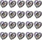 sourcing map 20 Pcs 3D Heart Dark Purple Nail Rhinestones K9 Glass Crystal Rhinestones Pointed Back Crooked Heart Gems for Nail Charm Art DIY Decoration Craft 8x8mm
