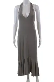 Free People Womens Sleeveless Backless Halter Top Dress Light Gray Size XS