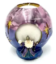 Vintage RARE HTF Ball Glow Candle Globe Sphere Wizard w/Crystal Ball Fantasy