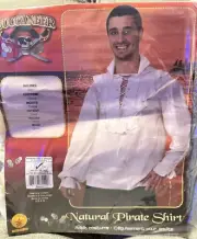 Rubies Costumes Buccaneer Natural Pirate Renaissance Shirt Size Medium - NEW!