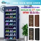 Shoe Rack Stackable Cabinet Storage Organizer Portable Wardrobe With Cover