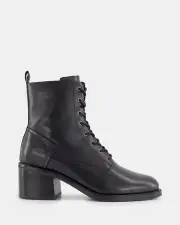 Shelly Shen Bowie/Black Leather Womens Boots 11