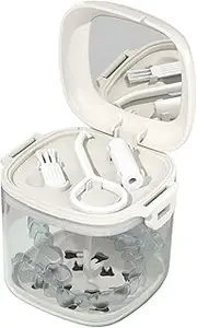 Night Guard Case,Hierarchical Hollow Out Retainer Holder Case with Mirror Brush - Clear Mouthguard Case, Hierarchical Travel Essentials for Household, Travel, Clear Braces Borato
