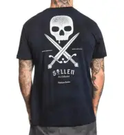 Sullen Men's Swords Badge Short Sleeve Tee Navy Lava Wash