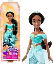 Mattel Disney Princess Toys, Jasmine Fashion Doll, Sparkling Look with Black Hair, Brown Eyes & Tiara Accessory, Inspired by the Movie Aladdin