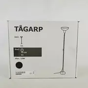 Ikea Tagarp Floor Uplighter Lamp, Glass Black/White 604.640.49