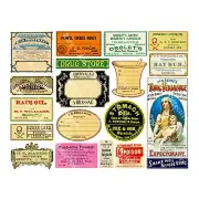 Halloween Stickers, 19 Reproduction Apothecary, Poison & Witches Cauldron Labels