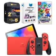 Nintendo Switch OLED Mario RED Edition + Super Mario Bros. Wonder Bundle