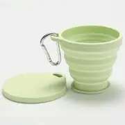Travel Foldable Silicone Drinking Cup with Carabiner Light Green - One Size